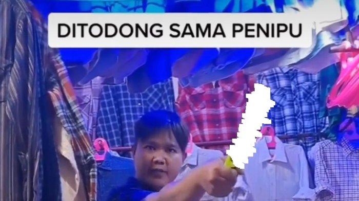 VIRAL, Video Pedagang Baju Bekas di Gedebage Ancam Pembeli Wanita Pakai Pisau, Begini Kronologinya