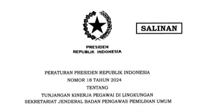 Presiden Jokowi Terbitkan Perpres Kenaikan Tunjangan Pegawai Setjen Bawaslu