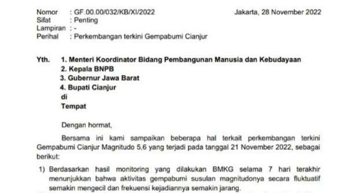 BMKG Benarkan Korban Gempa Cianjur Boleh Kembali ke Rumah dengan Syarat Tertentu