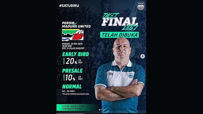 Sudah Dibuka Penjualan Tiket Final Persib Bandung vs Madura United, Ini Harganya