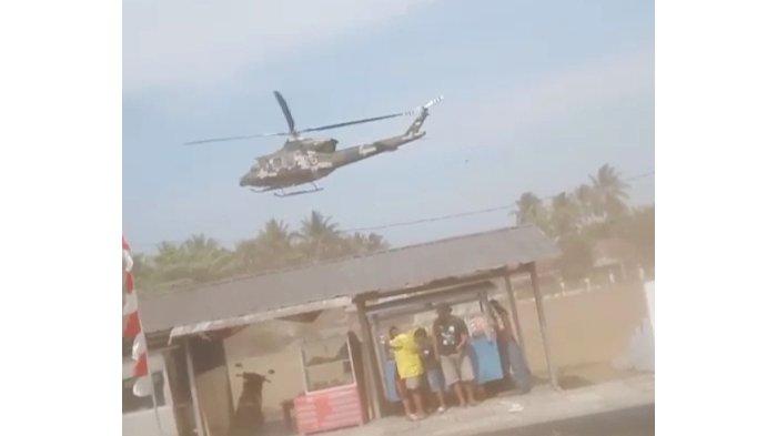 Warga Cijulang Pangandaran Kaget Tiba-tiba Ada Helikopter Mendarat, Warung Porak-poranda