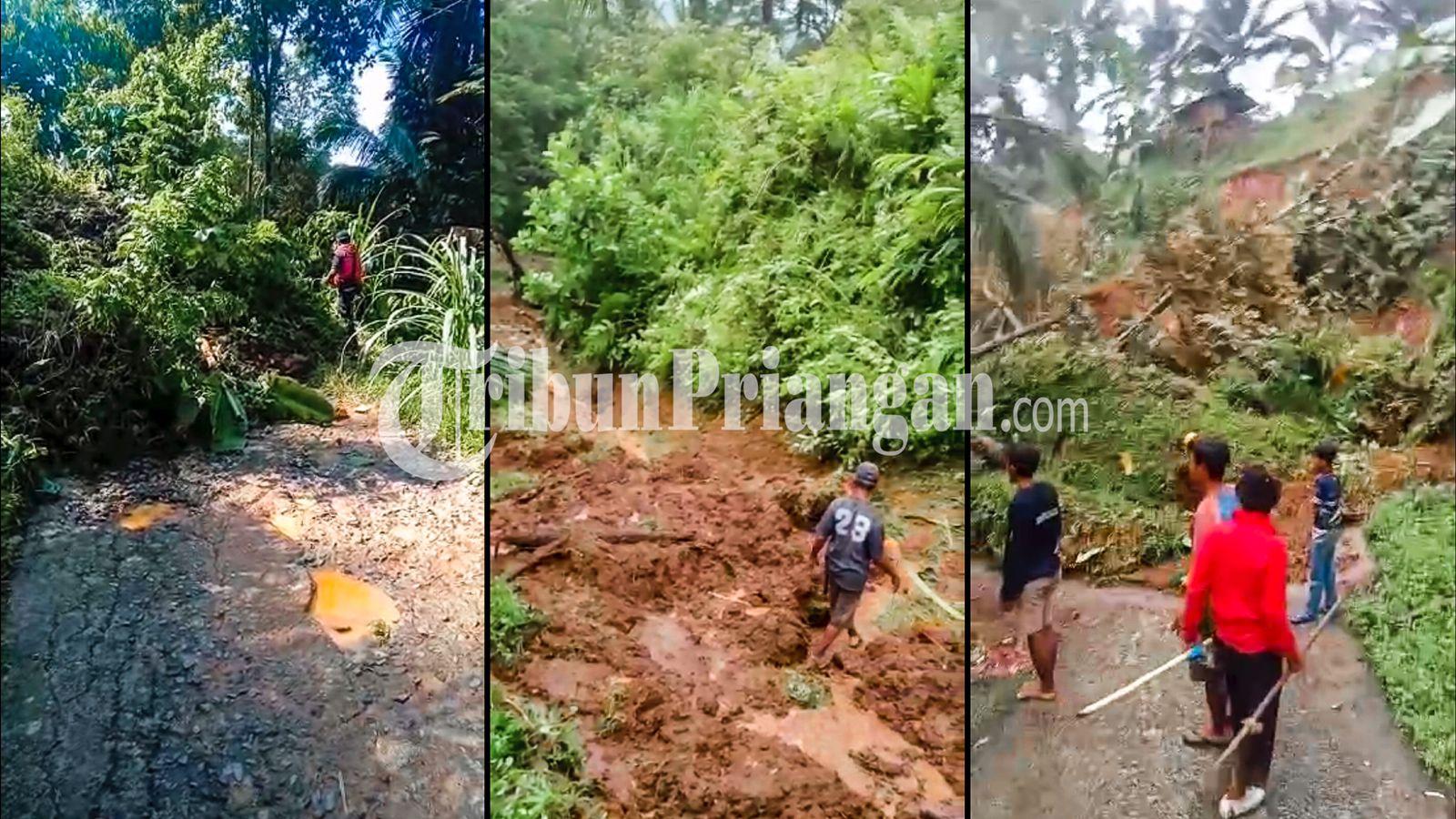 UPDATE Dusun Cijarah Desa Cisempur Tasikmalaya Masih Terisolir, Material Longsor Tutupi Ruas Jalan