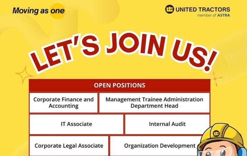 LOWONGAN KERJA Managment Trainee Administration Departement Head PT United Tractors