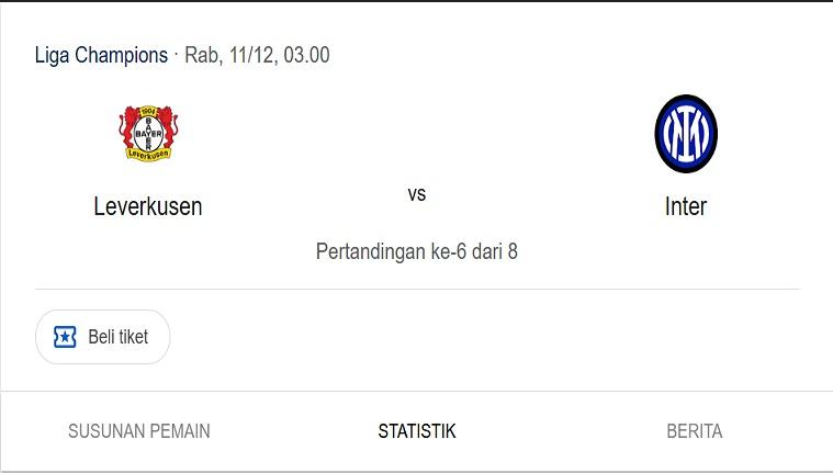 Prediksi Skor dan Susunan Pemain Bayer Leverkusen vs Inter Milan, Adu Tajam Wirtz dan Thuram