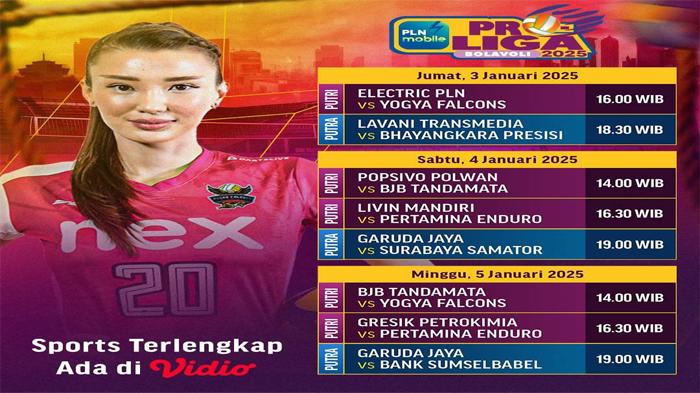 Jadwal Pro Liga 2025 Mulai Jumat 3 Januari,  Kali Ini Tanpa Megawati Hangestri, Live di Moji TV