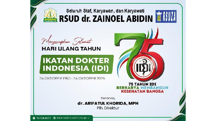 RSUD dr. Zainoel Abidin Ucapkan Selamat HUT ke-75 Ikatan Dokter Indonesia