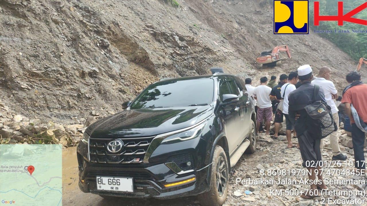Ruas Jalan Gayo Lues–Aceh Tenggara Terdampak Longsor, Kementerian PU Targetkan Normal 7 Januari