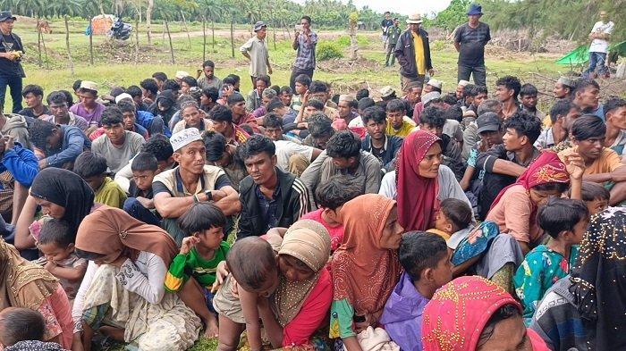 Lagi Ratusan Imigran Rohingya Mendarat di Aceh Timur, Satu Kapal Bocor dan Dipenuhi Air