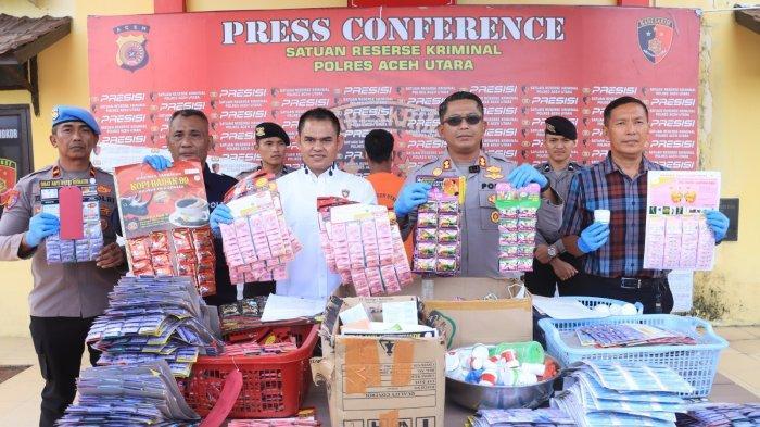 Polisi Tangkap Dua Peracik Obat dan Jamu Palsu di Aceh Utara, Diracik Secara Ototidak