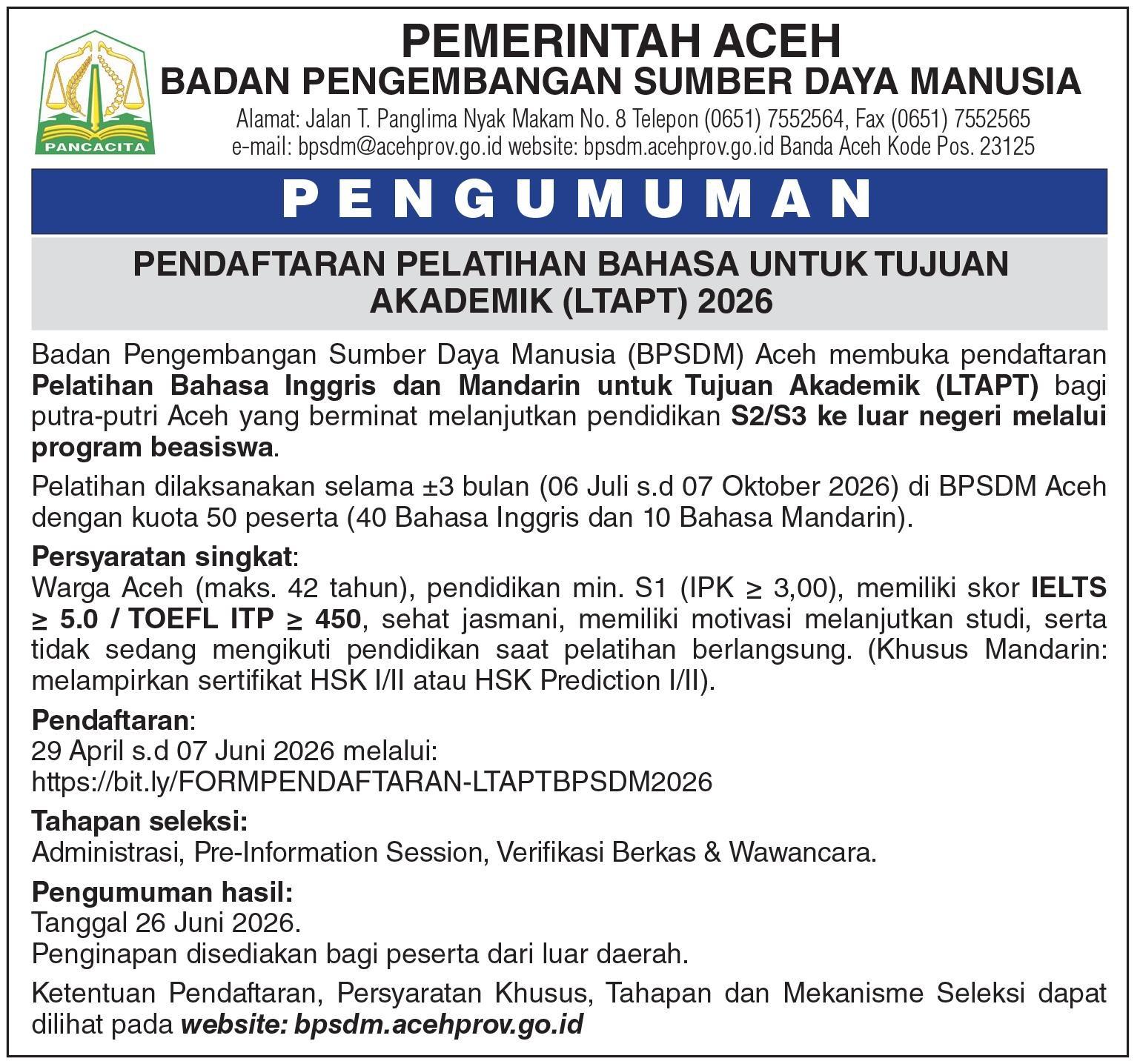 Pengumuman BPSDM