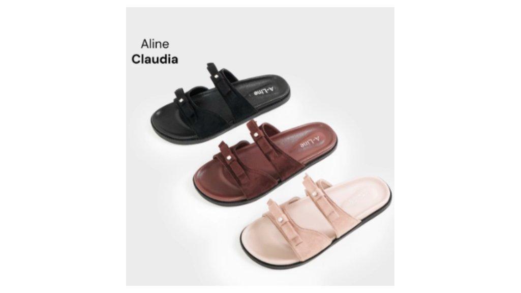 ALINE Claudia Sendal Slip On Birken Casual Pita Permata Wanita