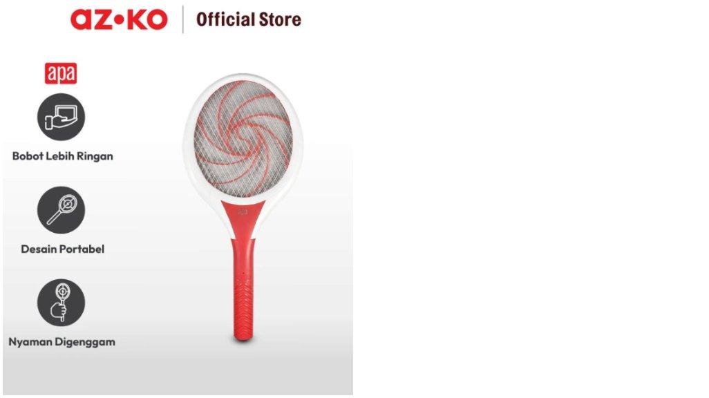 AZKO Apa Raket Nyamuk Swatter - Merah Pengusir Serangga Raket Pembasmi Nyamuk Elektrik Insect Killer