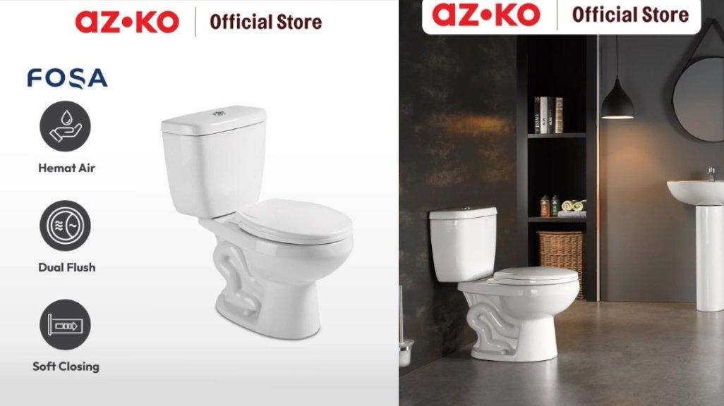 AZKO Fosa Kloset Duduk Siphonic Duoblock A2109 - Putih Sitting Toilet Wc Duduk