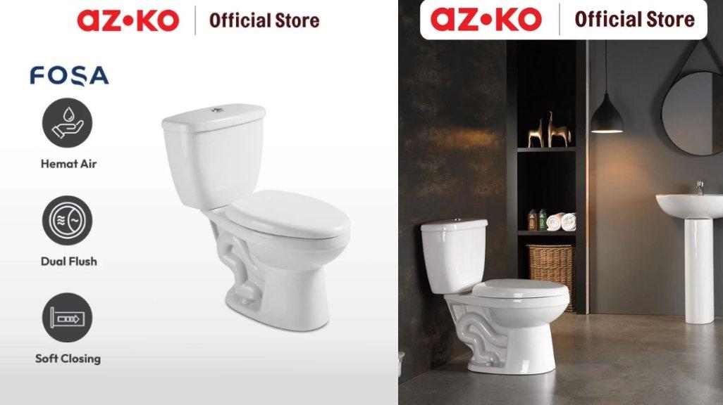AZKO Fosa Kloset Duduk Siphonic Duoblock A320 - Putih Sitting Toilet Wc Duduk