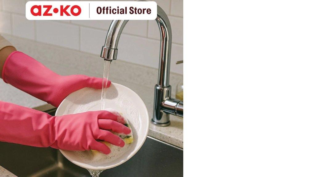 AZKO Proclean Sarung Tangan Latex Rubber Elastis Reusable Anti Slip