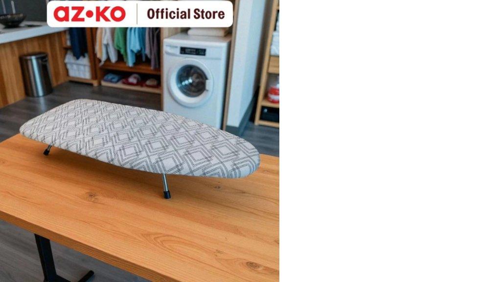 AZKO Stora Meja Setrika Lipat - Krem Papan Setrikaan Lipat Alas Tempat Setrika Ironing Board Foldable Perlengkapan Rumah