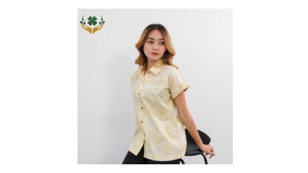 Abigail Kemeja Pendek Ecoprint