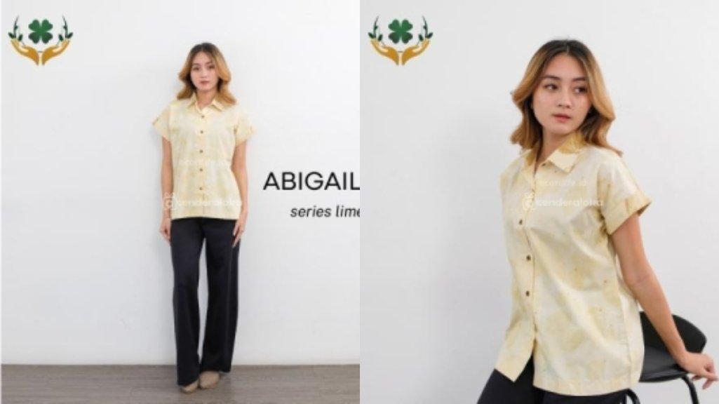 Abigail Kemeja Pendek Ecoprint