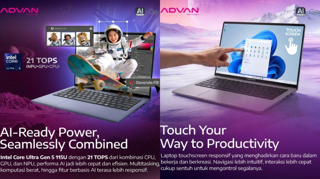 Review ADVAN AIGEN ULTRA: Laptop AI 9 Jutaan dengan Intel Core Ultra 5 ...