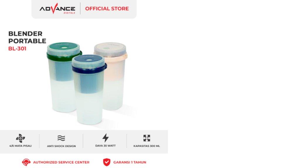 Advance BL-301 Mini Portable Blender Multifungsi 35 watt Garansi Resmi 1 Tahun