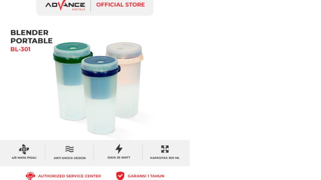 Advance BL-301 Mini Portable Blender Multifungsi 35 watt Garansi Resmi 1 Tahun