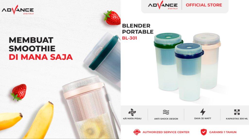 Advance BL301 Mini Portable Blender Multifungsi 35 watt Garansi Resmi 1 Tahun
