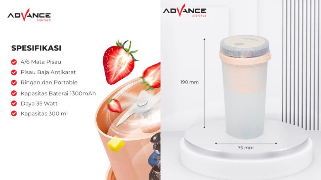 Advance BL301 Mini Portable Blender Multifungsi 35 watt Garansi Resmi 1 Tahun