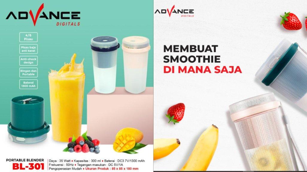 Advance BL301 Mini Portable Blender Multifungsi 35 watt Garansi Resmi 1 Tahun