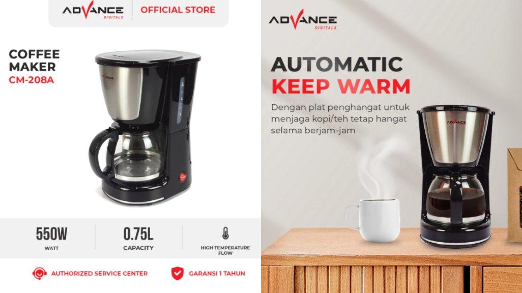 Advance Coffee Maker 750ml Mesin Pembuat Kopi CM208A Garansi Resmi Advance 1 Tahun