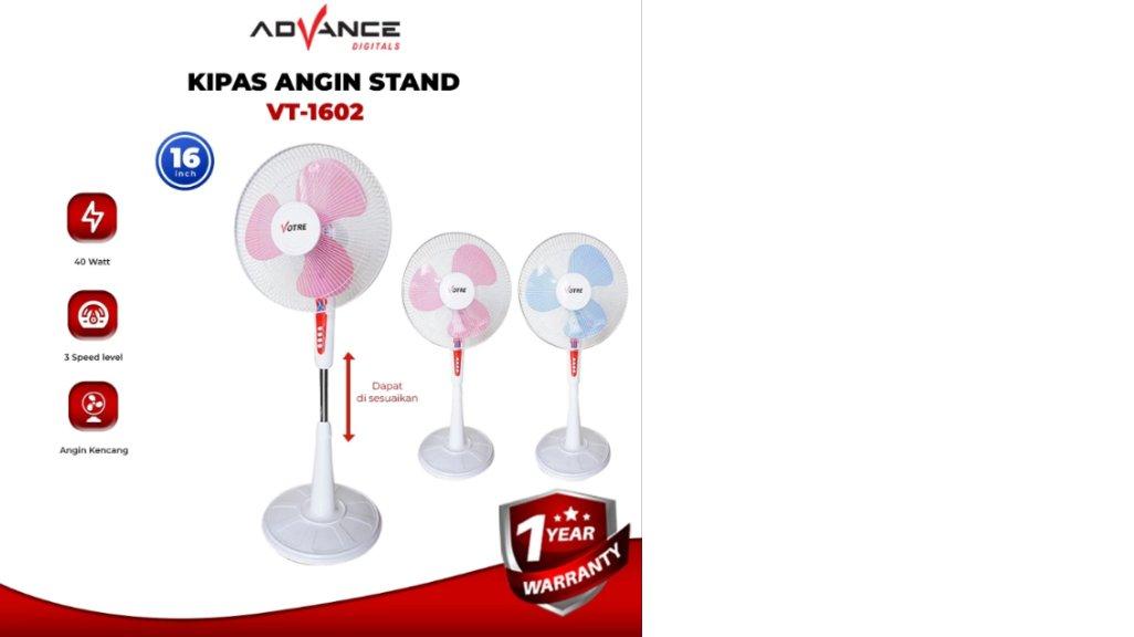 Advance Kipas Angin Berdiri Stand Fan VT1602 Votre 16 inch Garansi Resmi 12 Bulan