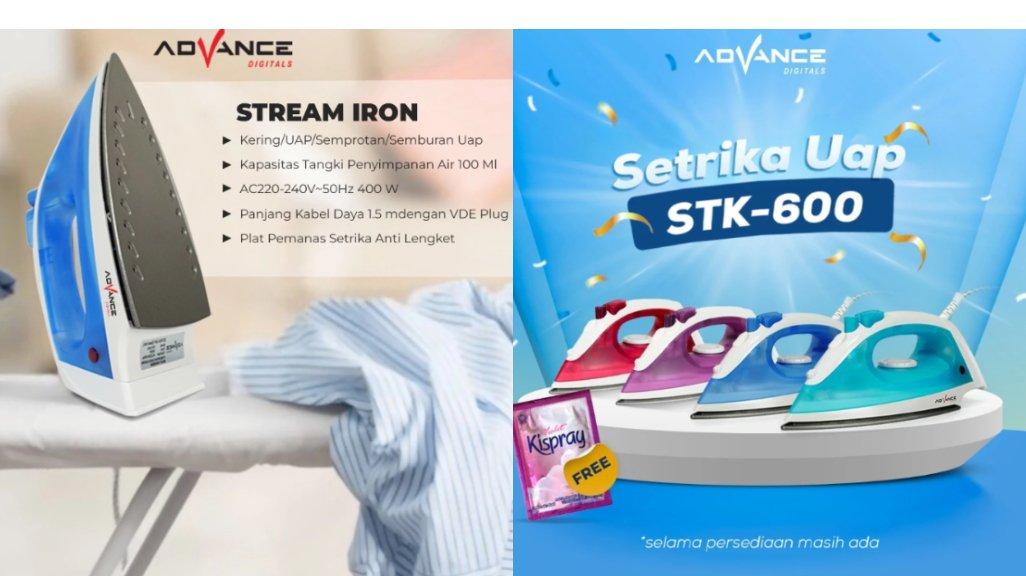 Advance Setrika Uap Listrik Anti Lengket STK-600