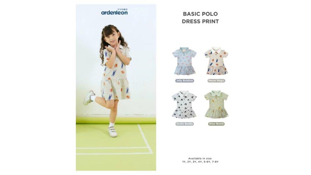 Ardenleon Dress Anak Perempuan Basic Polo Dress Print