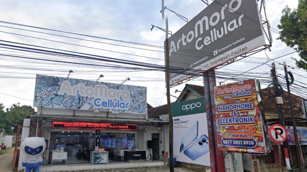 Foto Toko Arto Moro Cellular dan Elektronik di Jl. Jend. Sudirman No.131, Tanjung, Tanjungsari, Kecamatan Pacitan, Kabupaten Pacitan, Jawa Timur 63518, yang diambil Google Maps pada Juni 2025.