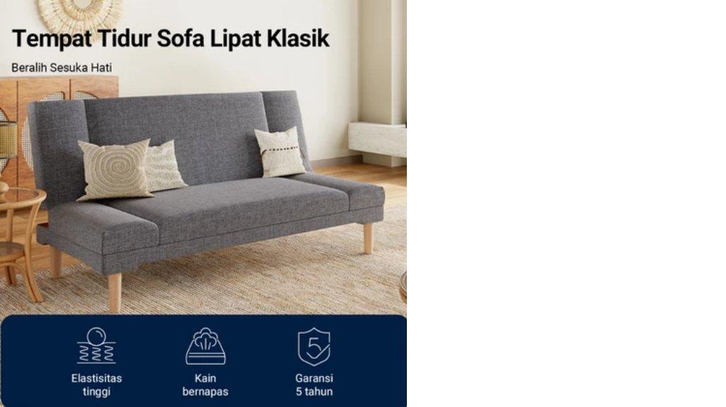 Avenco Sofa Bed Lipat Klasik/Classic Foldable Sofa Bed 3 Sudut Sandaran Dapat Diatur