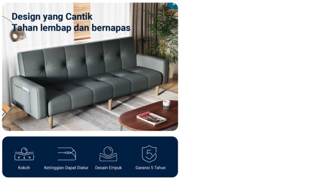 Avenco Sofa Bed Multifungsi/Multifunctional Sofa Bed Kain Teknologi Anti Noda Kerangka Kayu Solid Dukungan Stabil Ramah Lingkungan