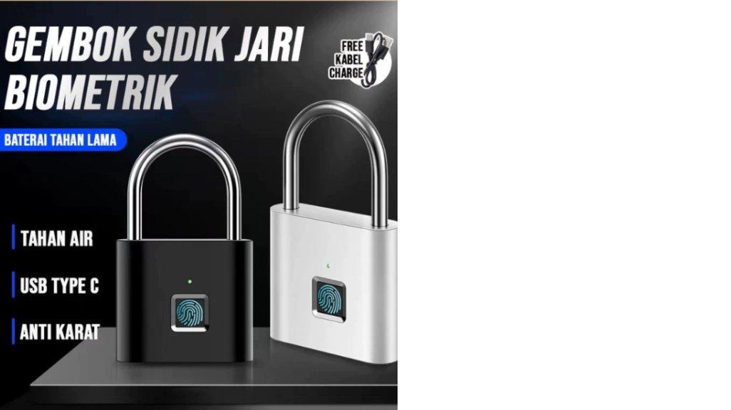 BBAK Gembok Sidik Jari Anti Maling Tahan Air 10 Sidik Jari