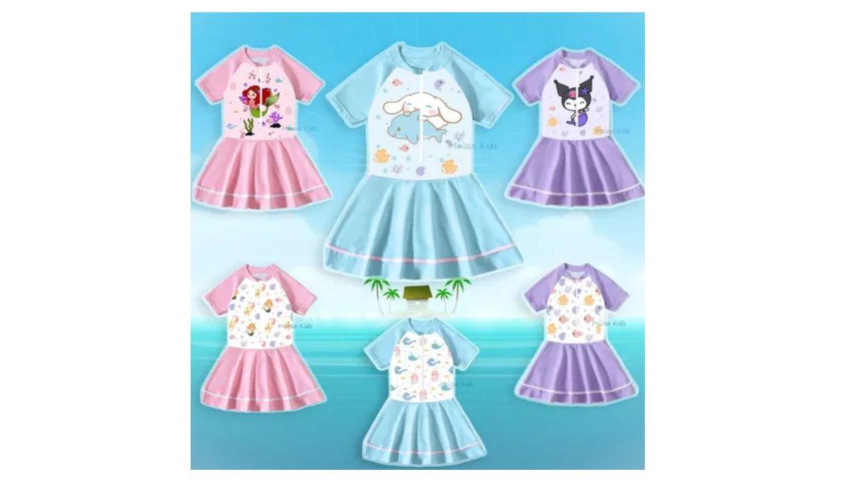 Baju Renang Anak Karakter Rok Inner Spandek Premium
