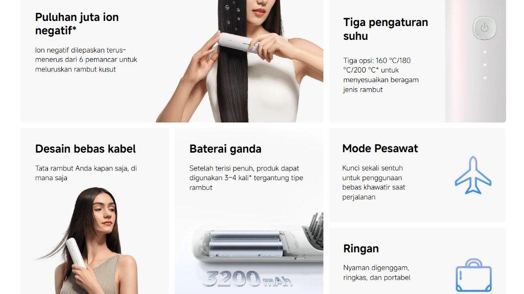 Beberapa Keunggulan Xiaomi Cordless Hair Straightener Brush