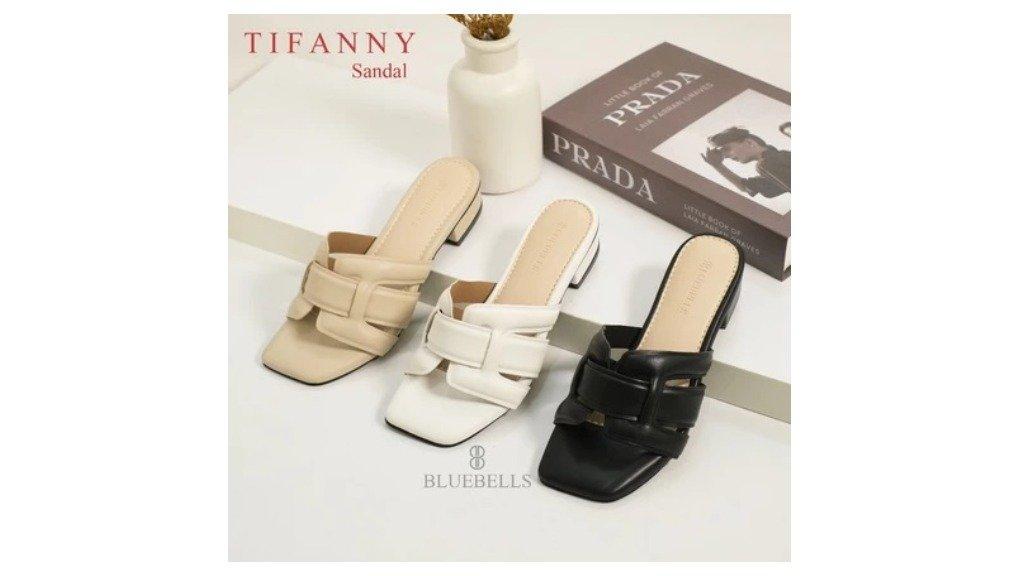 Bluebells TIFFANY Sendal Slop Wanita Heels 3cm Elegan (Tersedia Size 36-41)