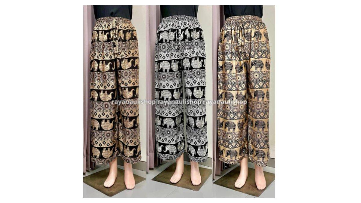 Celana Kulot Gajah Hommy Panjang Bahan Rayon Premium Motif Wanita