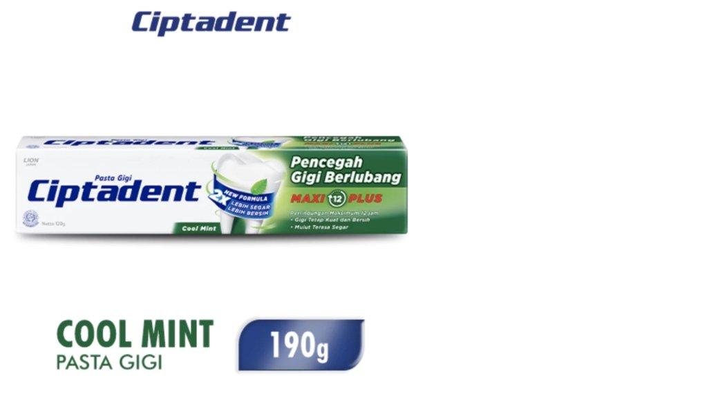 Ciptadent Pasta Gigi Maxi 12 Cool Mint Tube 190 gr