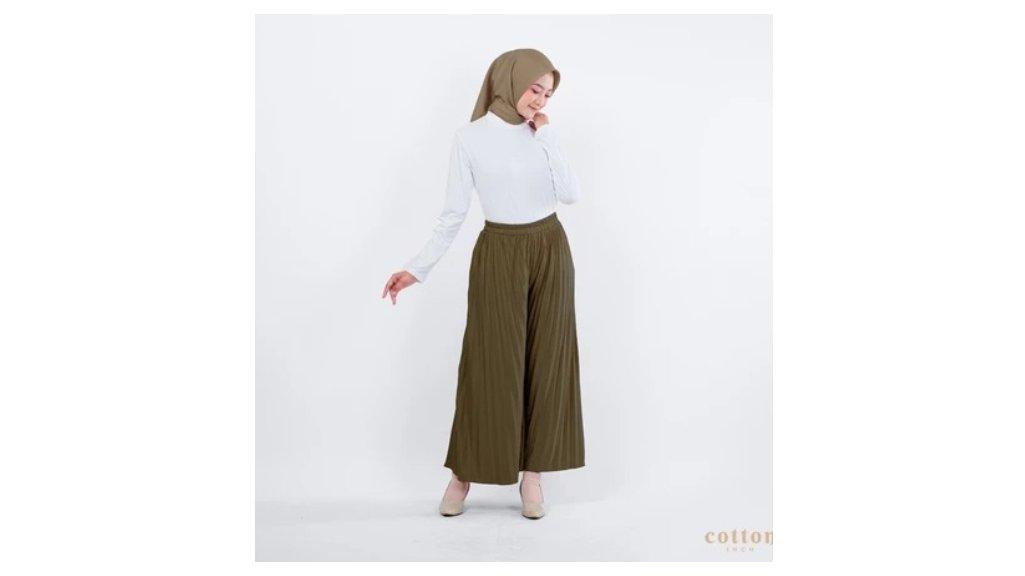 Cotton Inch - Kalina Kulot Celana Plisket Panjang Wanita