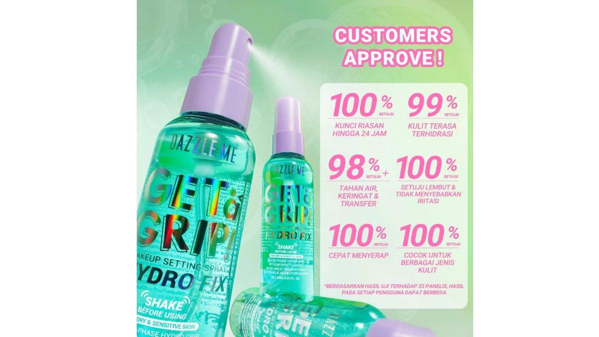 DAZZLE ME Get A Grip Makeup Setting Spray Hydro Fix