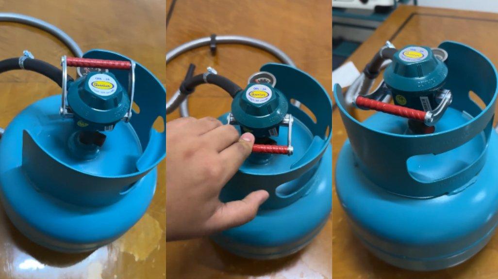 ILUSTRASI PEMASANGAN REGULATOR DOUBLE LOCK QUANTUM QRL 26 PADA TABUNG GAS