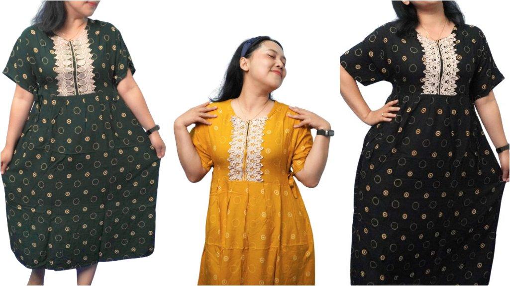 Daster Batik Busui Kombinasi Renda dari Merbak Fashion