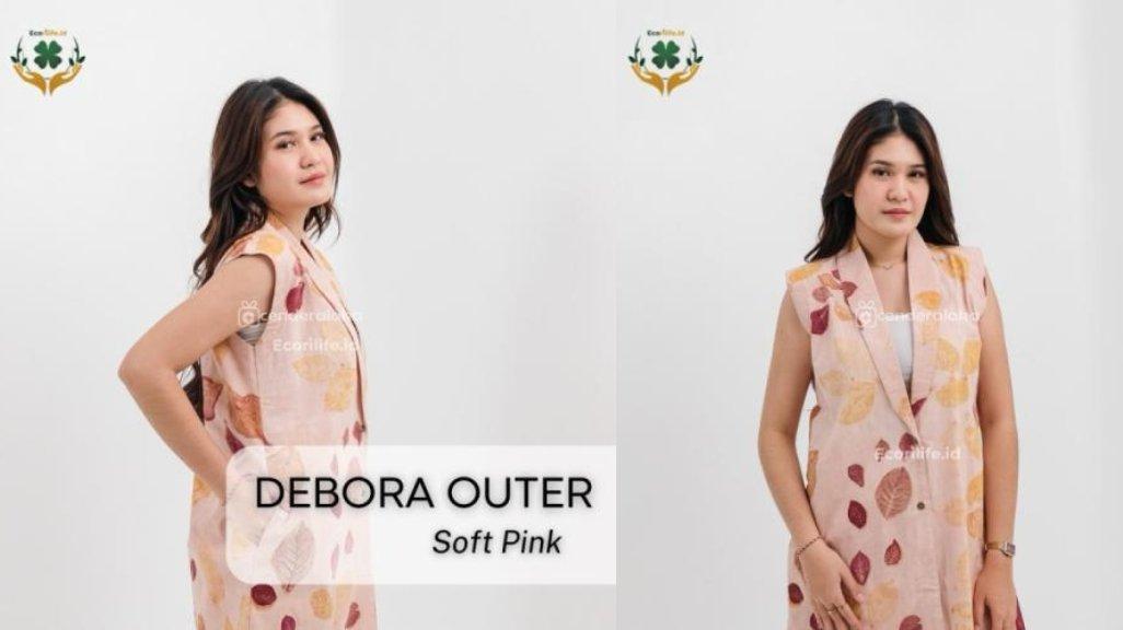 Debora Outer Wanita Motif Ecoprint Alami