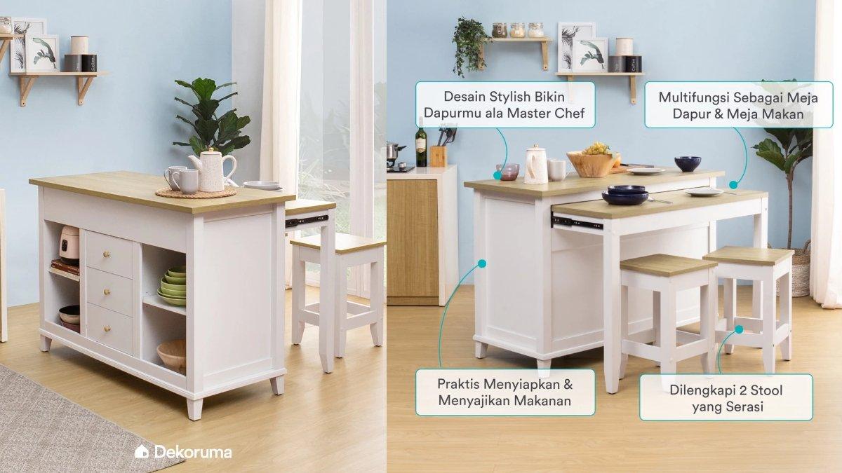 Dekoruma Kanou Meja Makan Kayu Minimalis