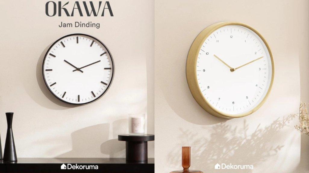 Dekoruma OKAWA Jam Dinding Bulat Aesthetic / Wall Clock 30CM