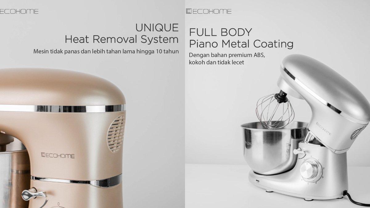 Desain dan keunggulan ECOHOME Stand Mixer Platinum Series ESM-999.