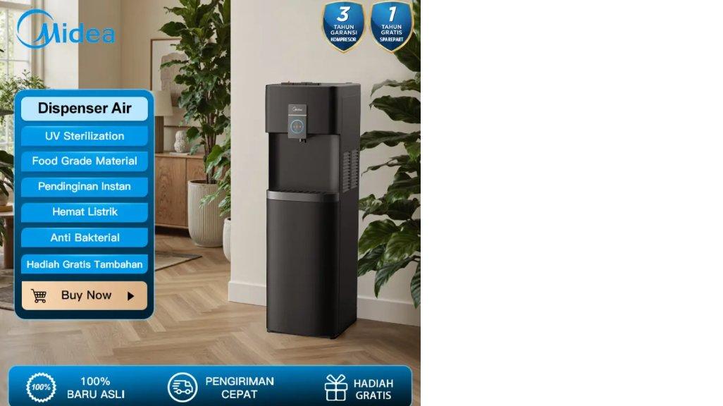 Dispenser Galon Bawah Midea YL2036 BUV | Tidak Ribet Angkat Galon | UV Anti Bakteri |Kompresor Cooling Cepat